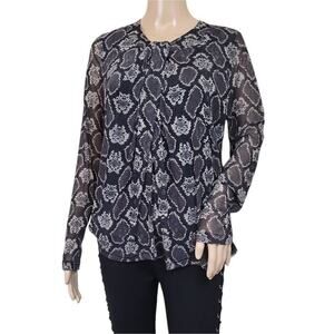 Jane & Delancey Snake Print Sheer Blouse